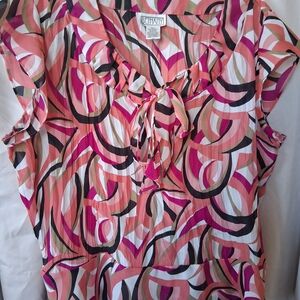 Vibrant Pink and Black Women's Blouse by